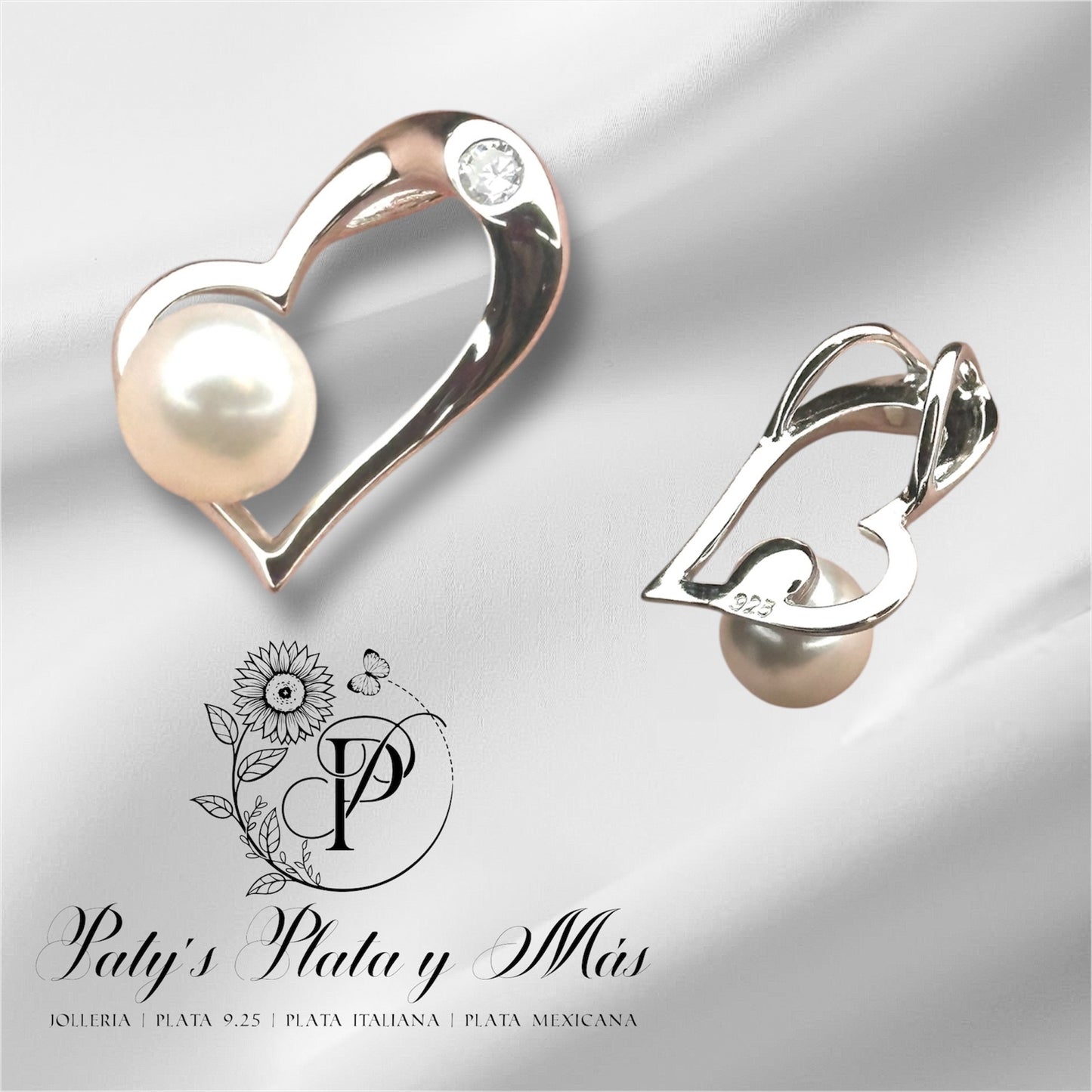 DIJE DE CORAZON CON PERLA
