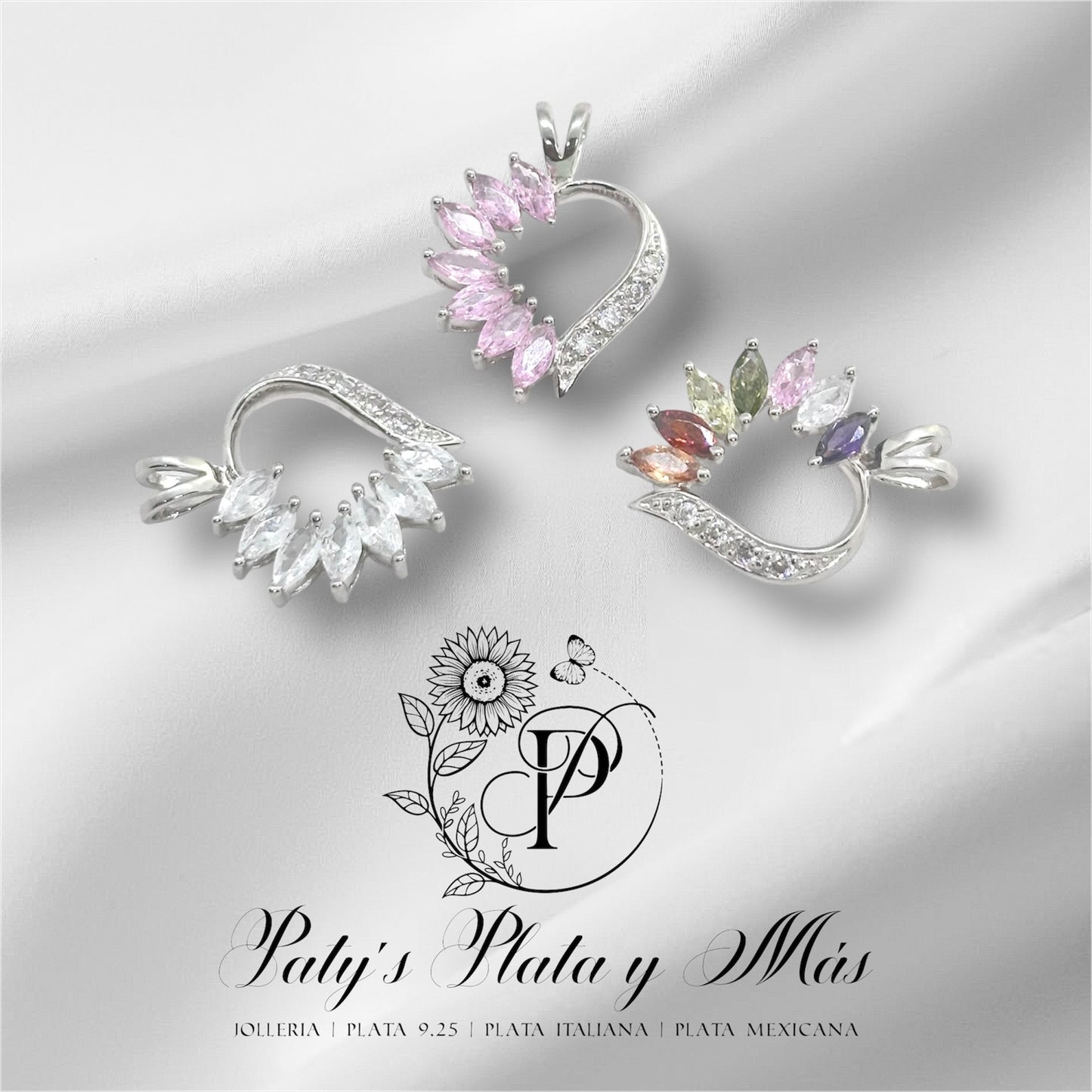 DIJE CON FORMA DE CORAZON Y PIEDRAS!
