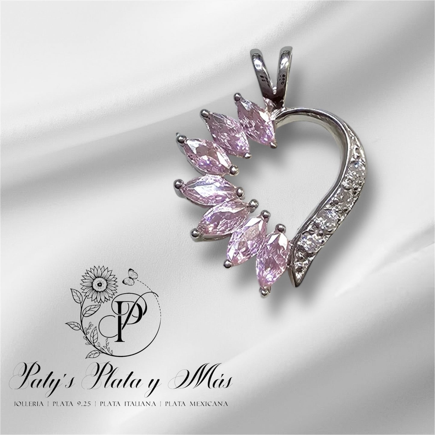 DIJE CON FORMA DE CORAZON Y PIEDRAS!