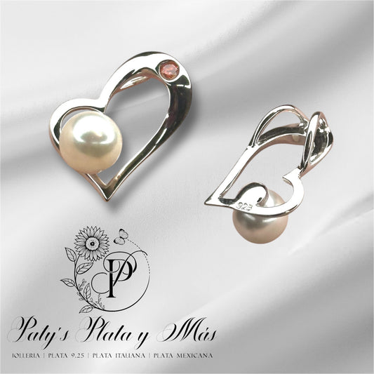 DIJE DE CORAZON CON PERLA