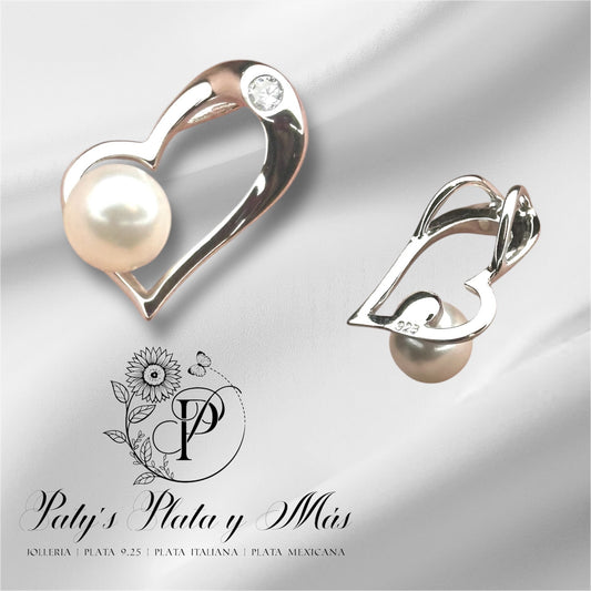 DIJE DE CORAZON CON PERLA